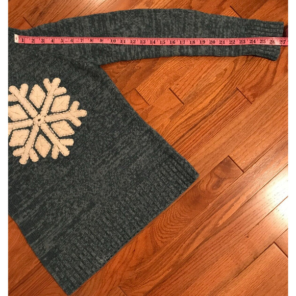 Sundance Stratton Green Turtleneck Lambswool Snowflake Sweater - Size Small - Picture 8 of 8